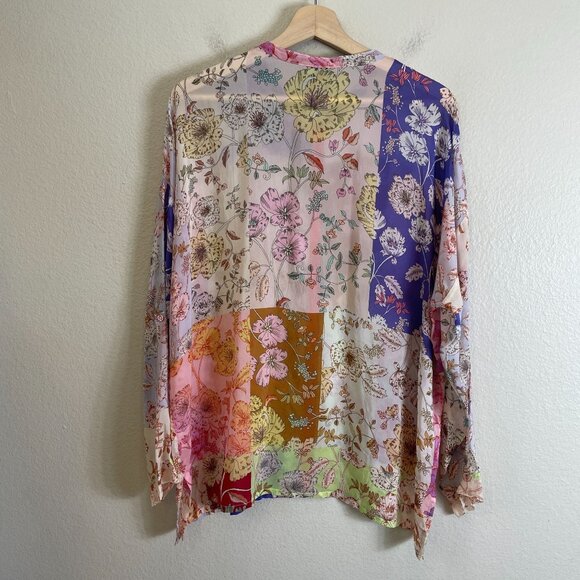 NEW Johnny Was Womens Medium Cosmo Lauren Button Down Floral Blouse Tunic Top - Picture 12 of 13